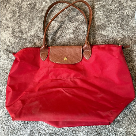Longchamp Handbags - Longchamp Cherry Tote with Chocolate Handles